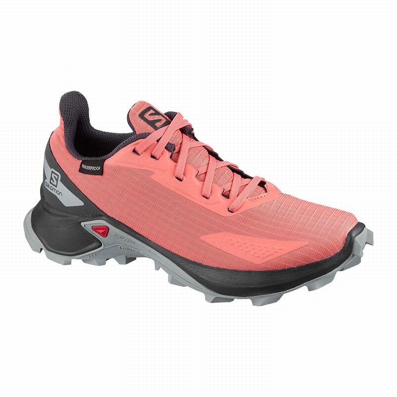 Salomon ALPHACROSS BLAST CLIMASALOMON™ WATERPROOF Zapatillas Trail Running Niños - Coral - Colombia